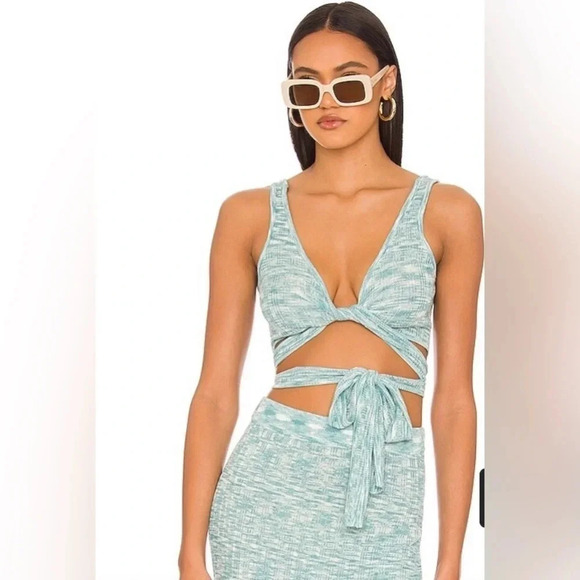 NWT L*Space Zephyr Top and Midi Skirt in Poolside Blue Size Large - Picture 3 of 7